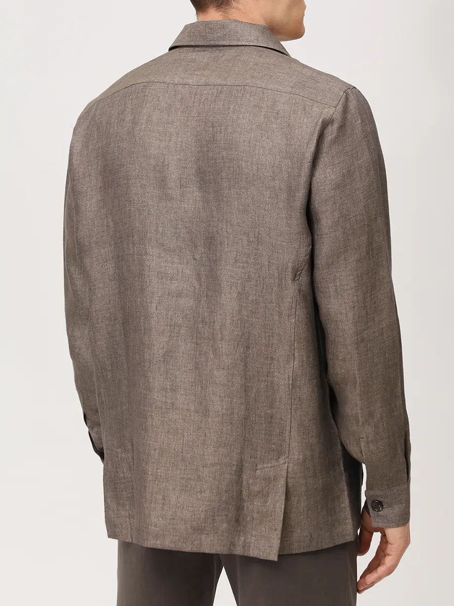 Рубашка Slim Fit льняная MARIA SANTANGELO 20/3650/12 Коричневый  Фото 3
