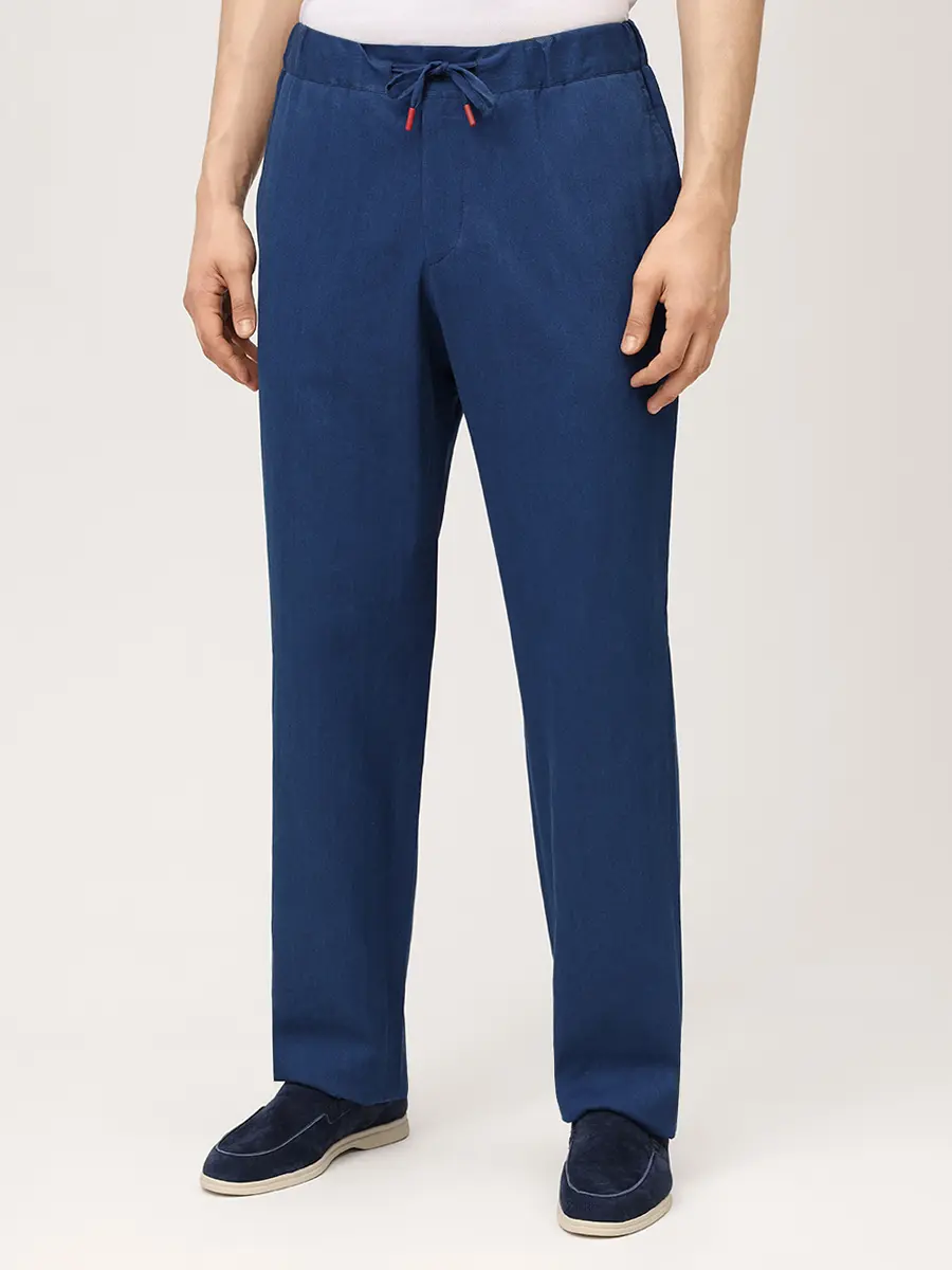 Брюки хлопковые KITON UPN007H0969502000 Синий  Фото 4