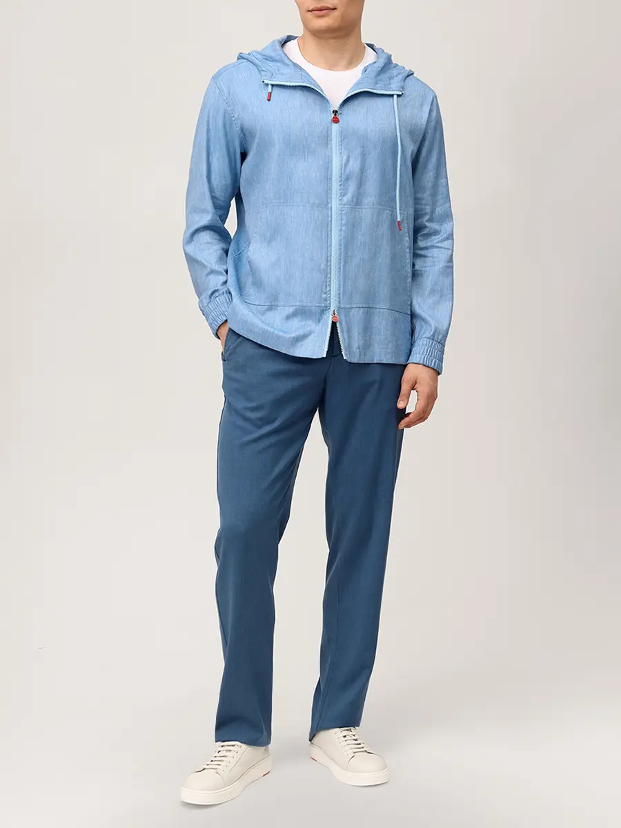 Брюки из шерсти KITON UPLACRK0615H05000 Голубой  Фото 2