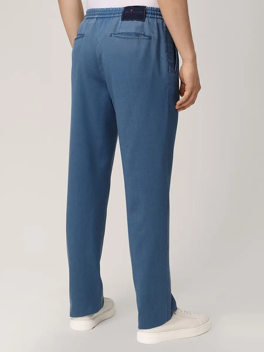 Брюки из шерсти KITON UPLACRK0615H05000 Голубой  Фото 3