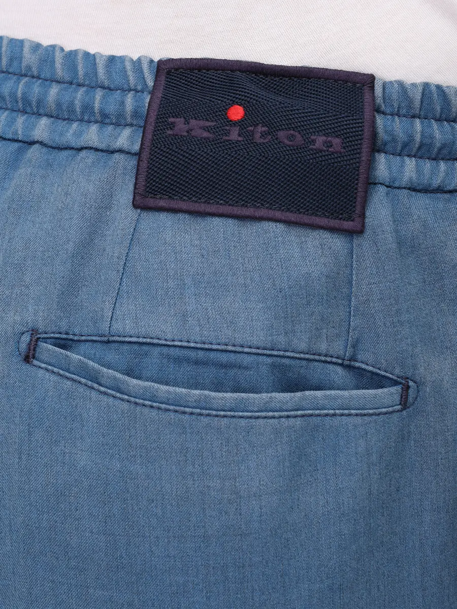 Брюки из шерсти KITON UPLACRK0615H05000 Голубой  Фото 6