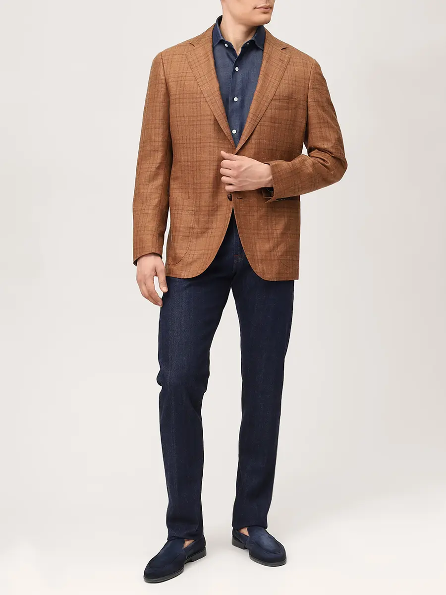 Джинсы Regular Fit хлопковые KITON UPNJSK0628H01002 Синий  Фото 2
