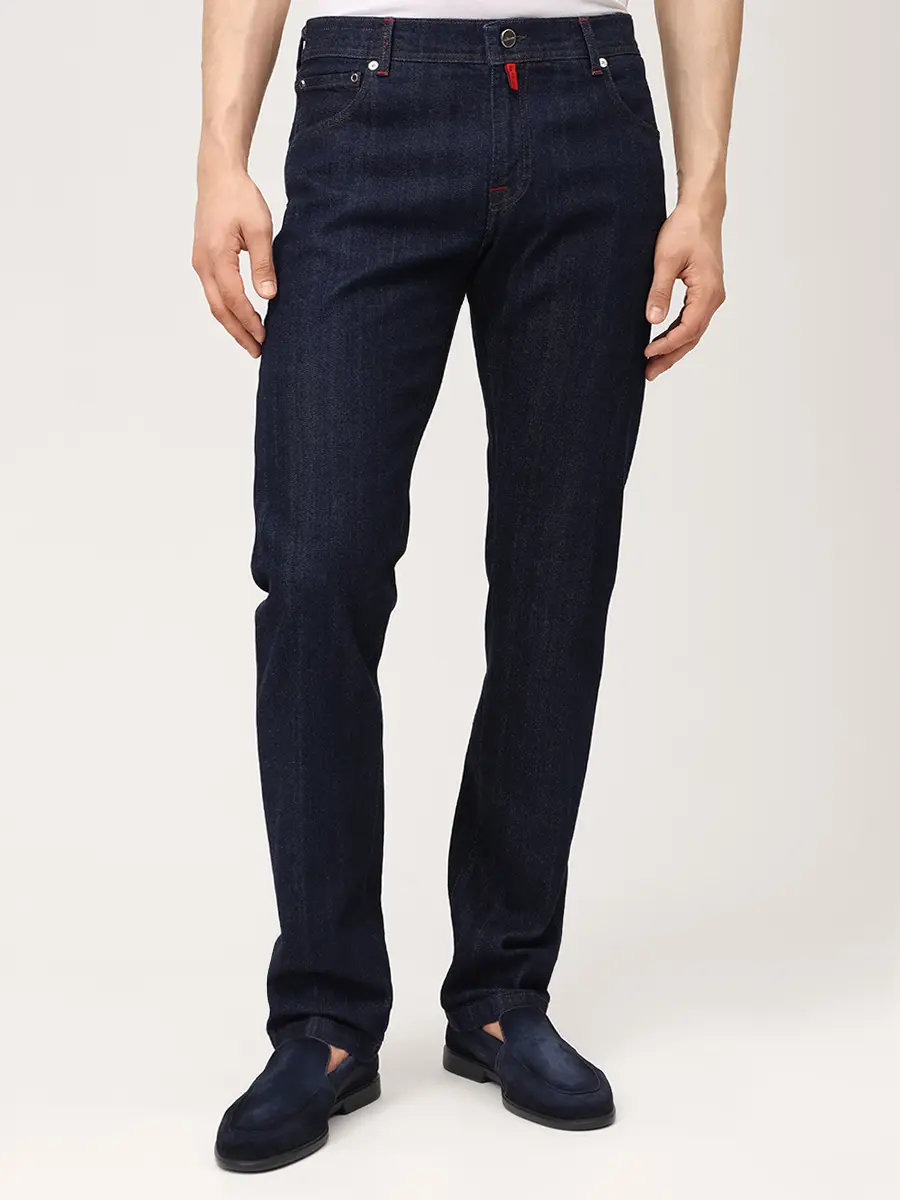 Джинсы Regular Fit хлопковые KITON UPNJSK0628H01002 Синий  Фото 4