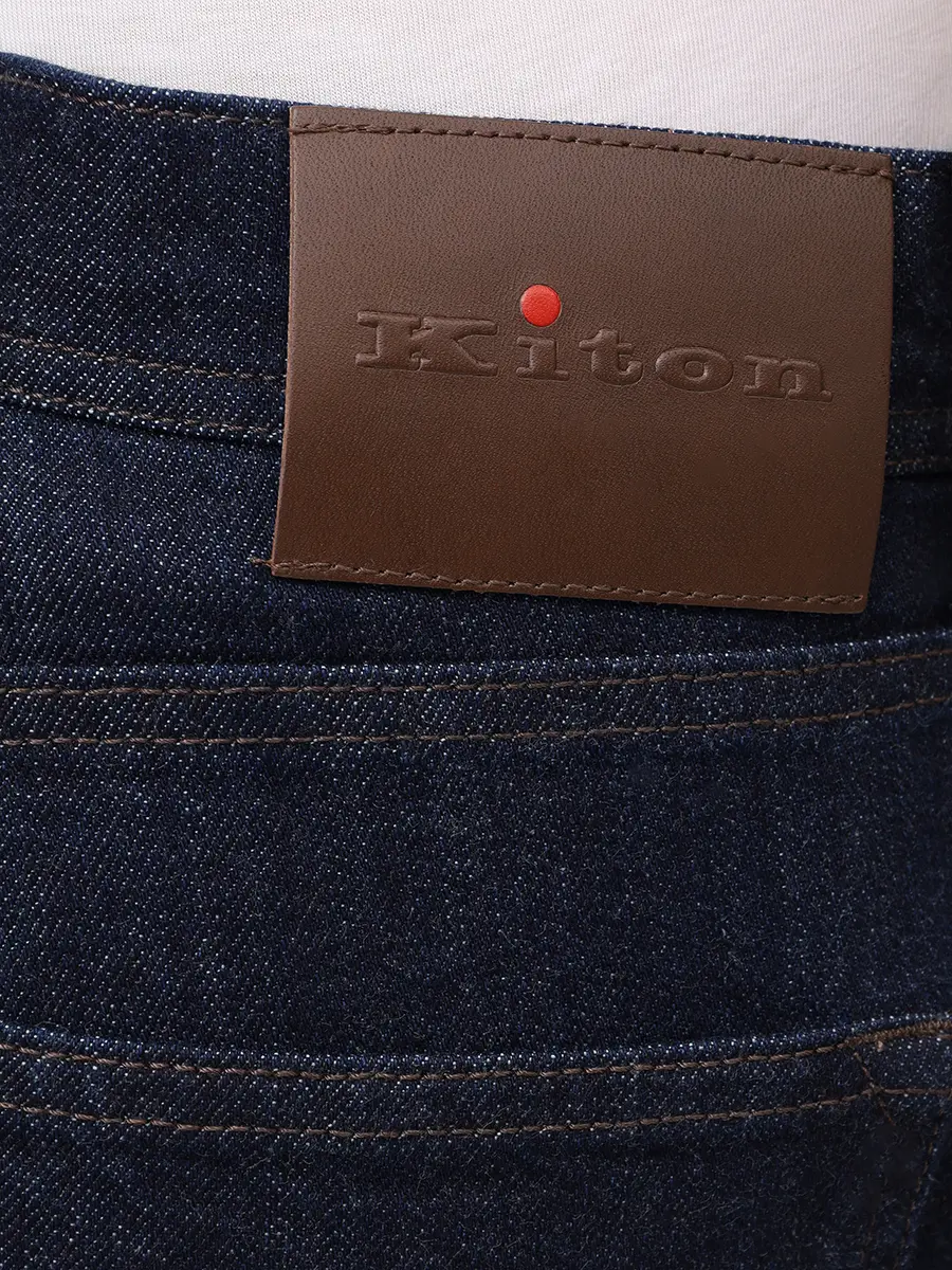 Джинсы Regular Fit хлопковые KITON UPNJSK0628H01002 Синий  Фото 6