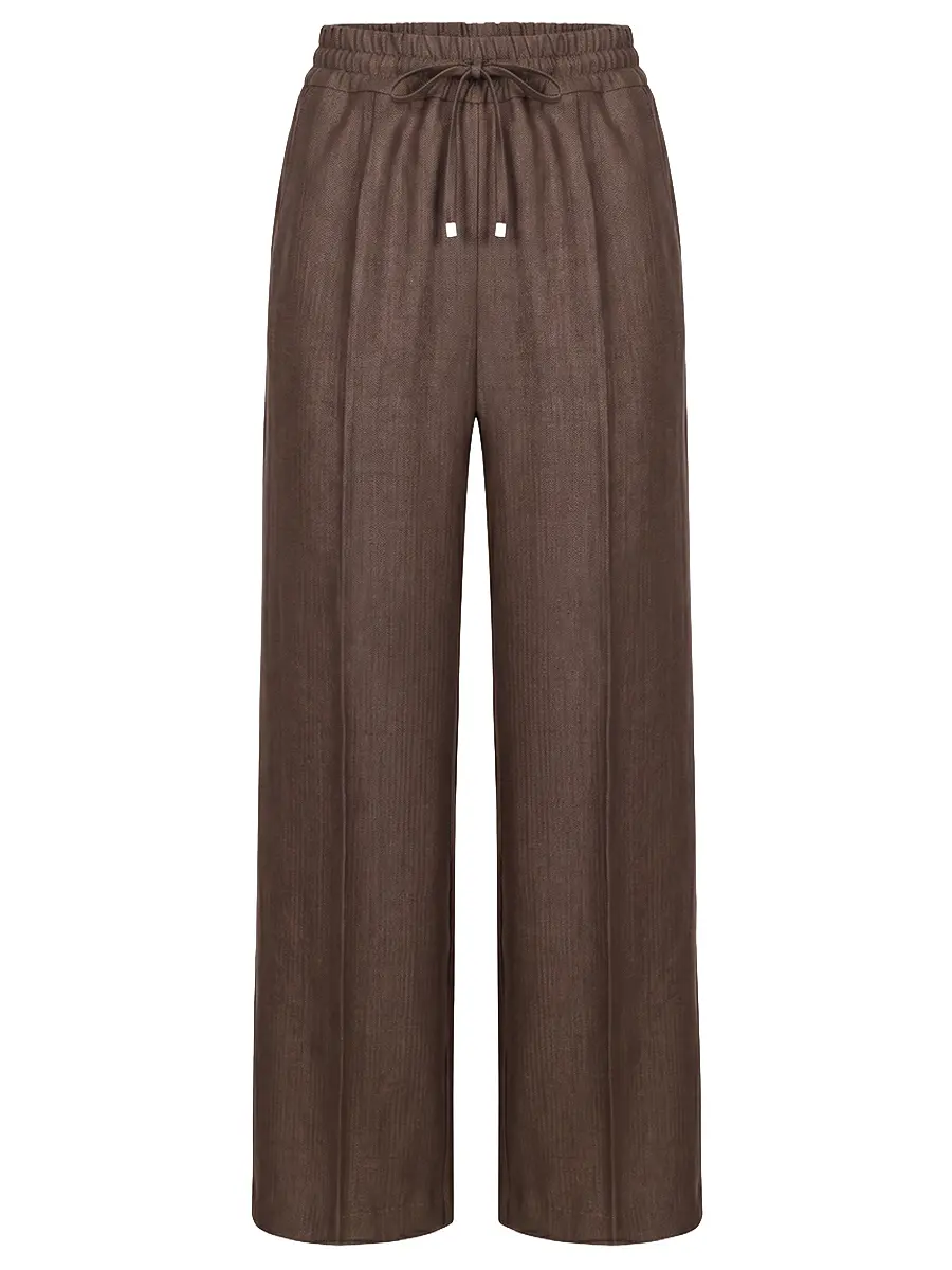 Брюки льняные KITON D48122K0987G03000 Коричневый 