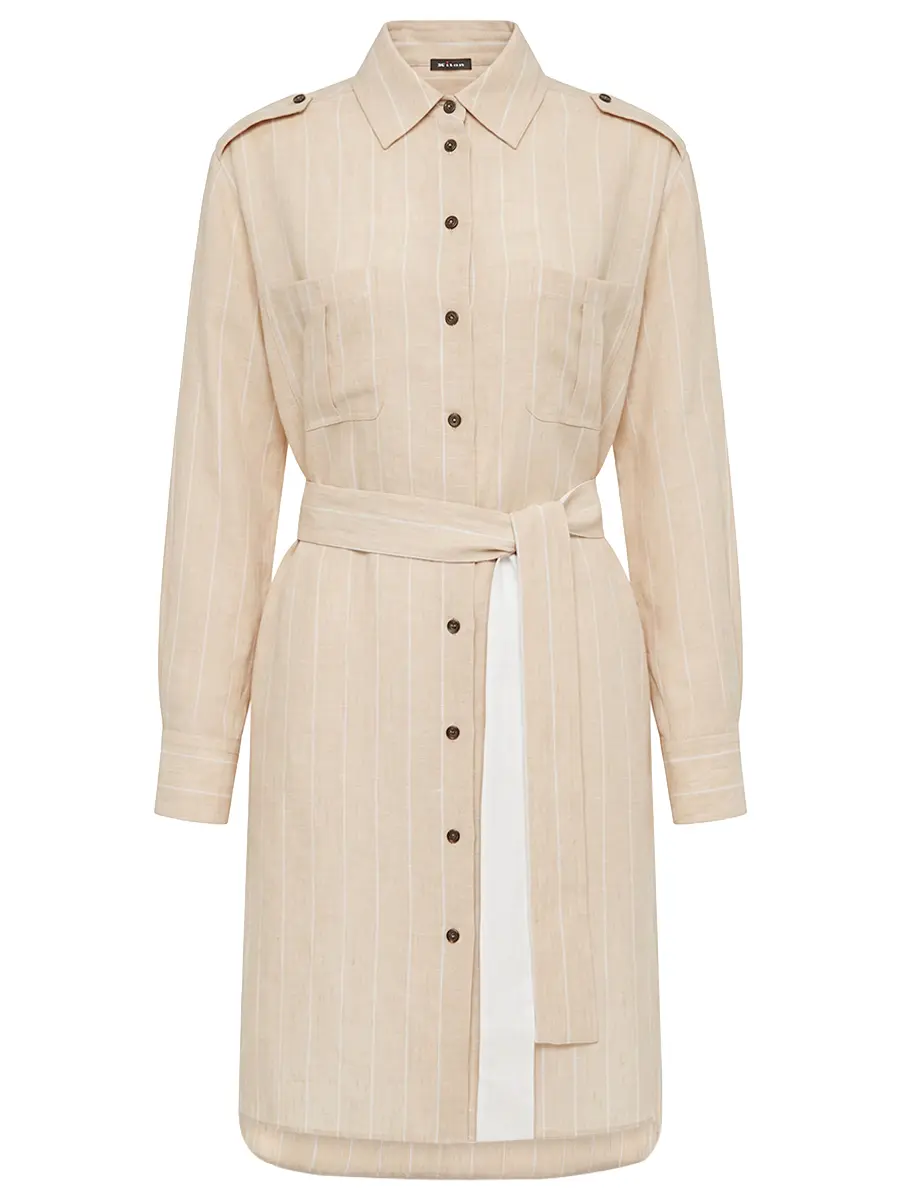 Платье льняное KITON D55368K0971G02004 Бежевый 