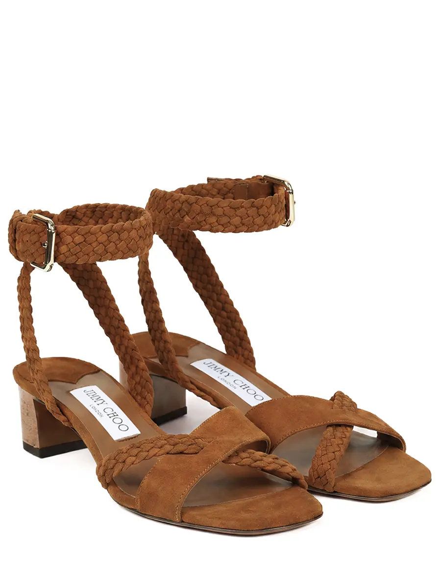 Босоножки замшевые JIMMY CHOO RORI 45 Рыжий  Фото 2