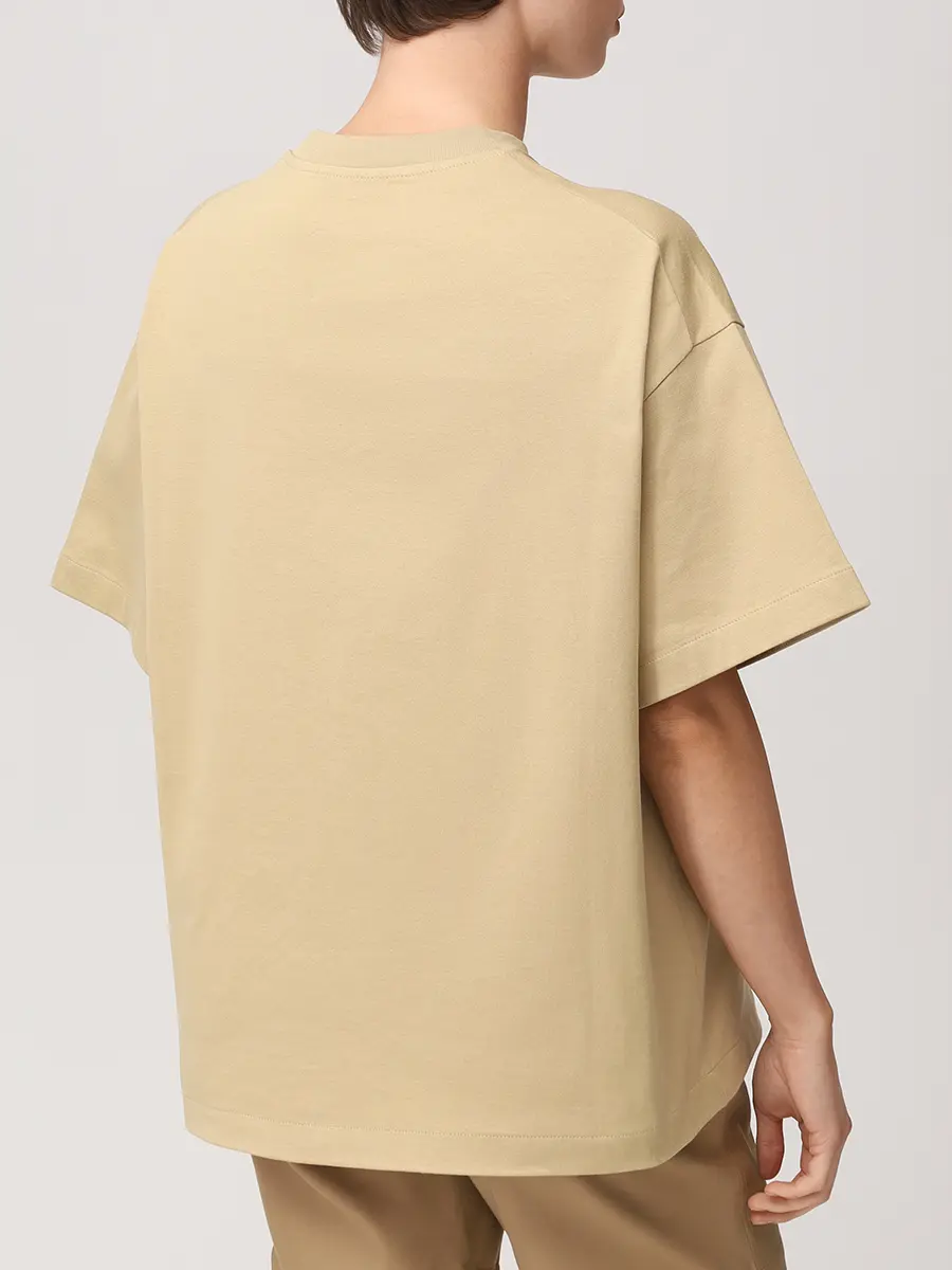 Футболка хлопковая JIL SANDER J02GC0140-J20348-273 Бежевый  Фото 3
