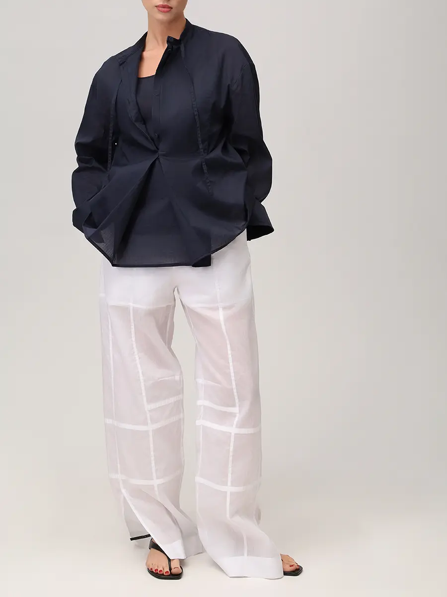 Рубашка хлопковая JIL SANDER J02DL0282-J45326-402 Синий  Фото 2