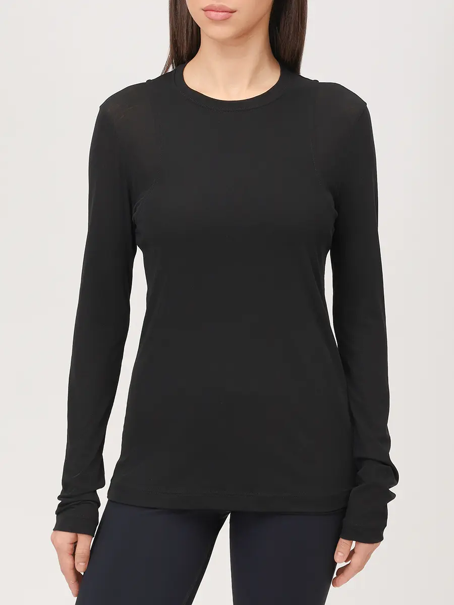 Лонгслив хлопковый JIL SANDER J02NH0017-J20342-001 Черный  Фото 4