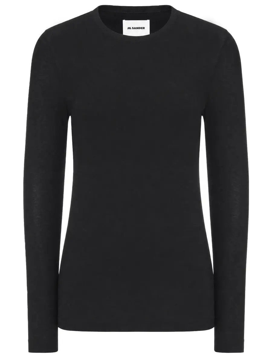 Лонгслив хлопковый JIL SANDER J02NH0017-J20342-001 Черный 