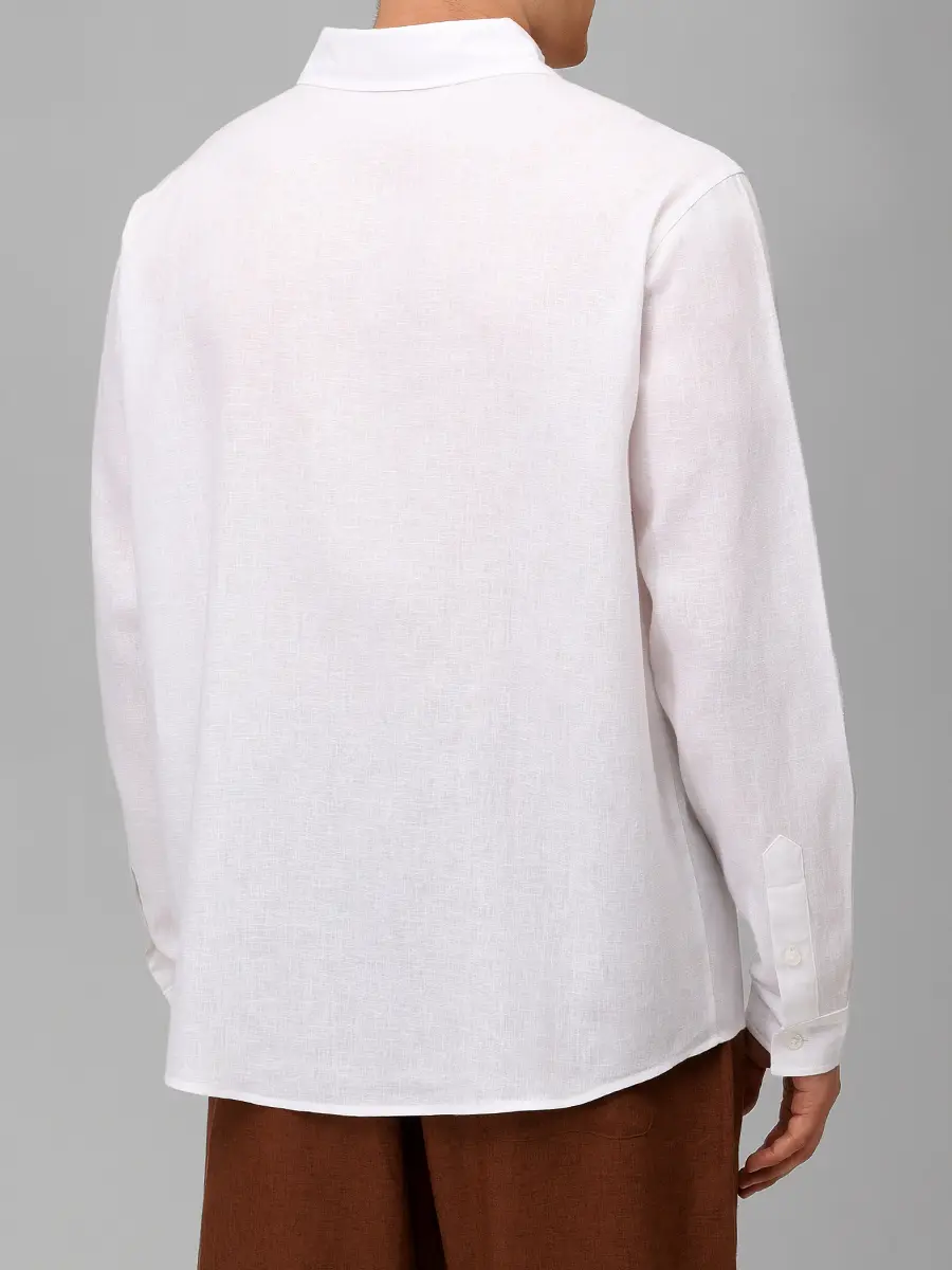 Рубашка изо льна и вискозы HINNOMINATE HMABM01549 BIANCO Белый  Фото 3