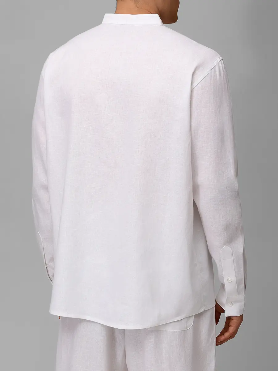 Рубашка изо льна и вискозы HINNOMINATE HMABM01550 BIANCO Белый  Фото 3
