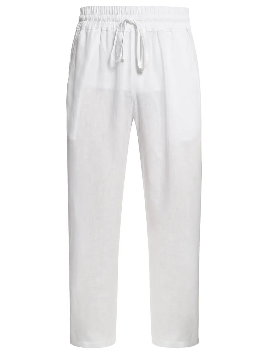 Брюки изо льна и вискозы HINNOMINATE HMABM01552 BIANCO Белый 