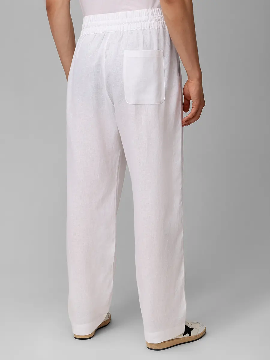 Брюки изо льна и вискозы HINNOMINATE HMABM01552 BIANCO Белый  Фото 3