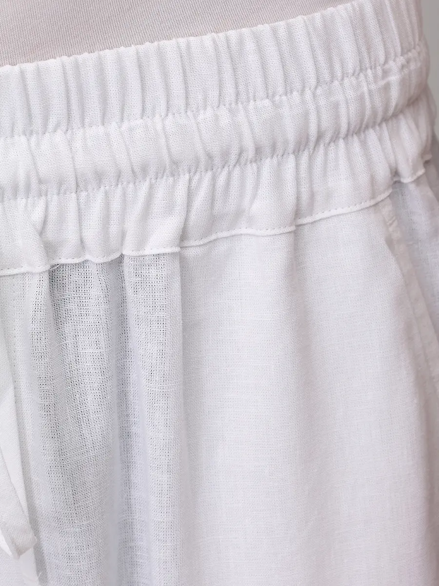 Брюки изо льна и вискозы HINNOMINATE HMABM01552 BIANCO Белый  Фото 6