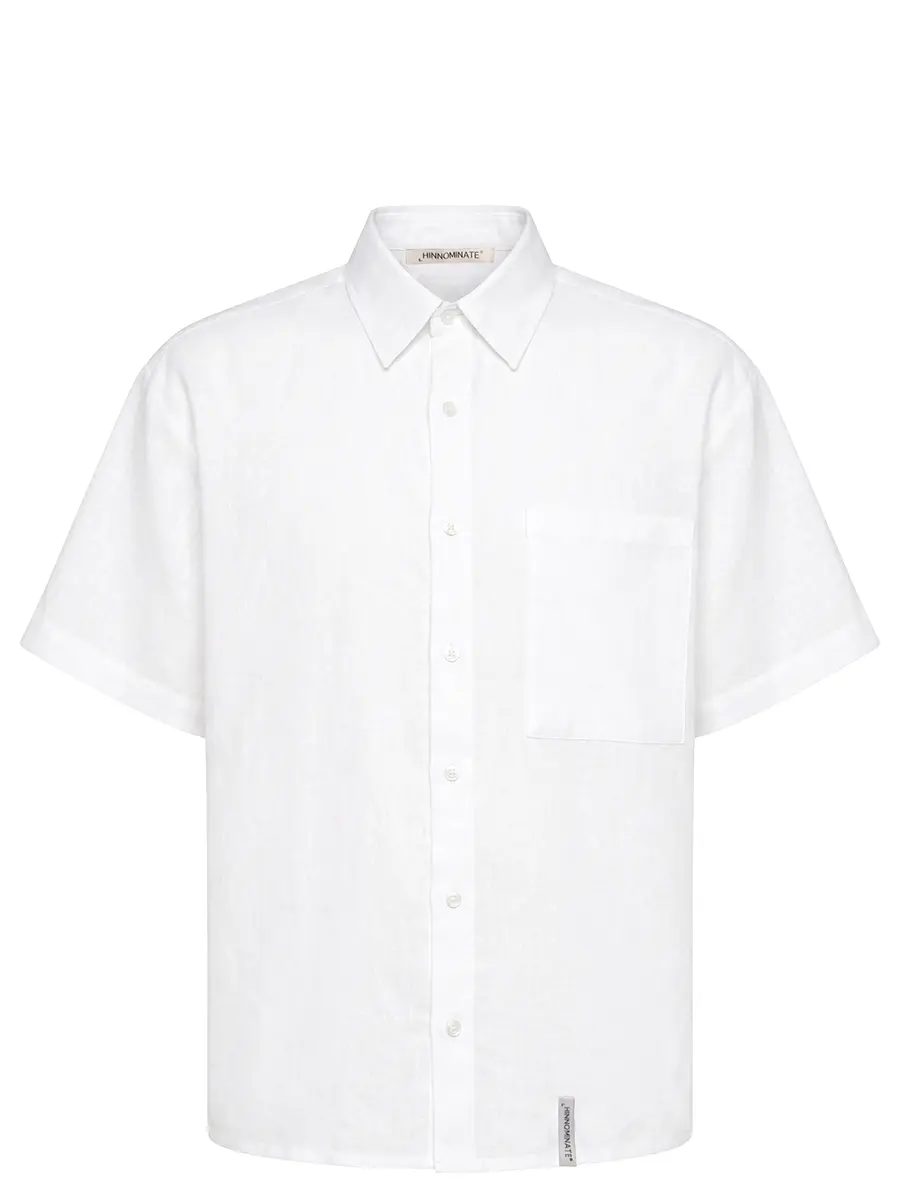 Рубашка изо льна и вискозы HINNOMINATE HMABM01556 BIANCO Белый 