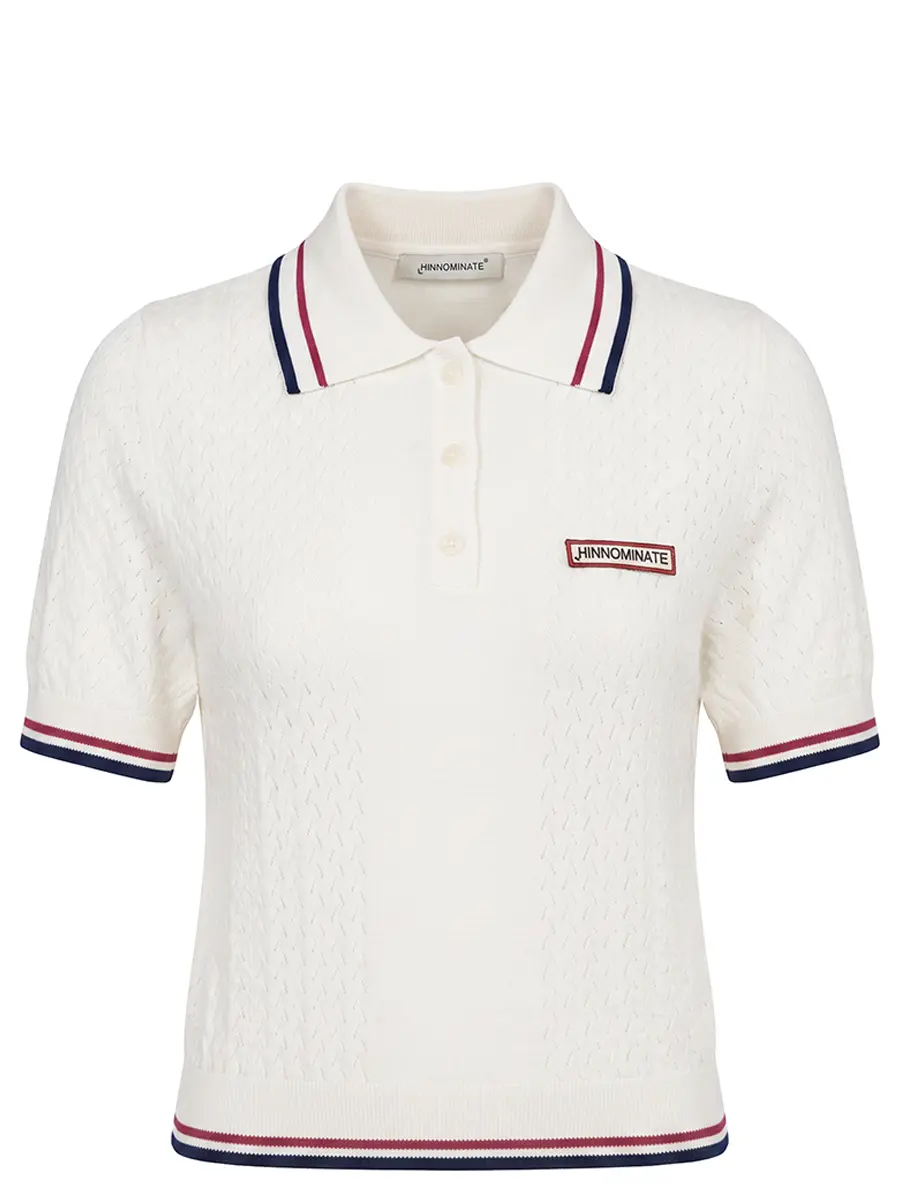 Поло из вискозы HINNOMINATE HMABW02471 OFF WHITE Белый 