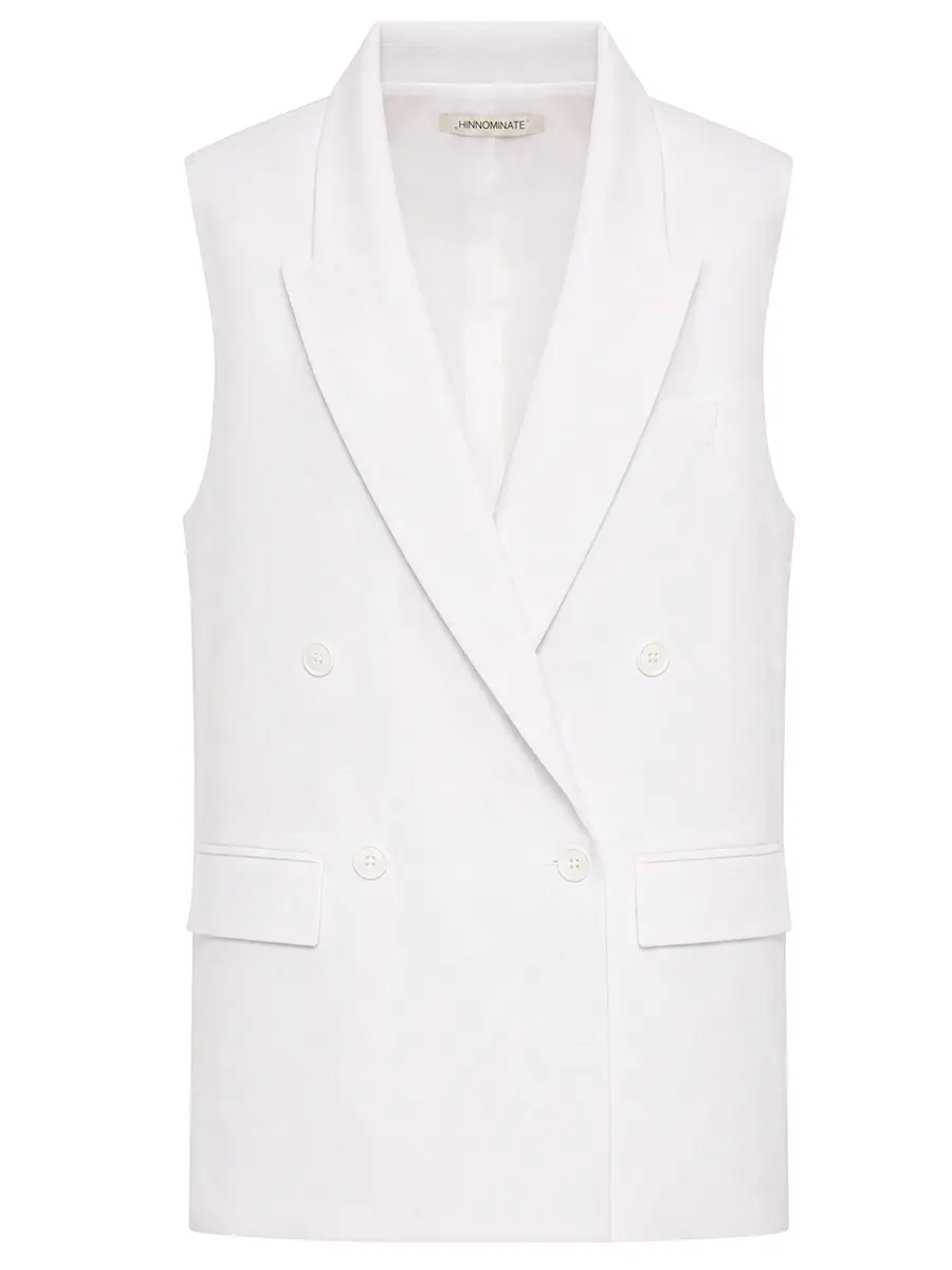 Жилет изо льна и вискозы HINNOMINATE HMABW02626 BIANCO Белый 