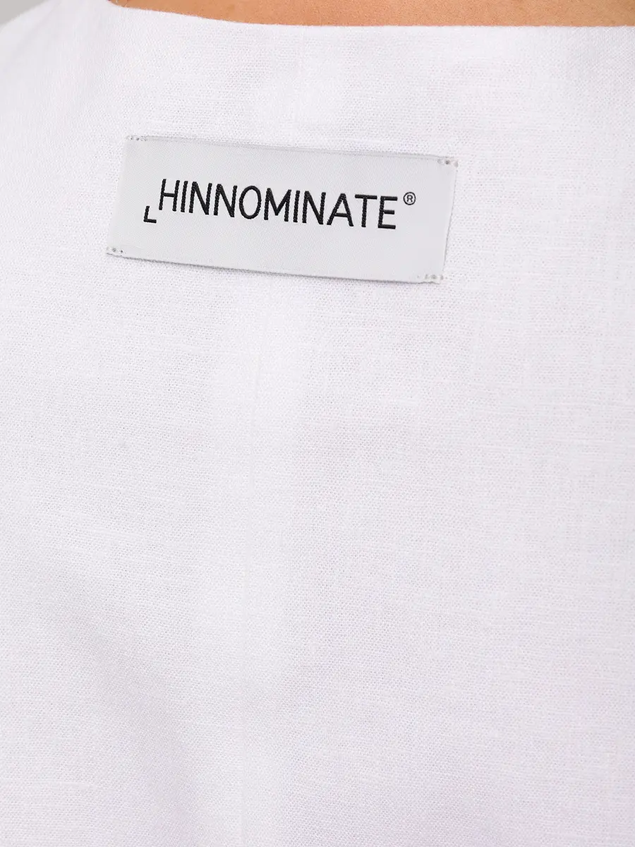 Жилет изо льна и вискозы HINNOMINATE HMABW02628 BIANCO Белый  Фото 6