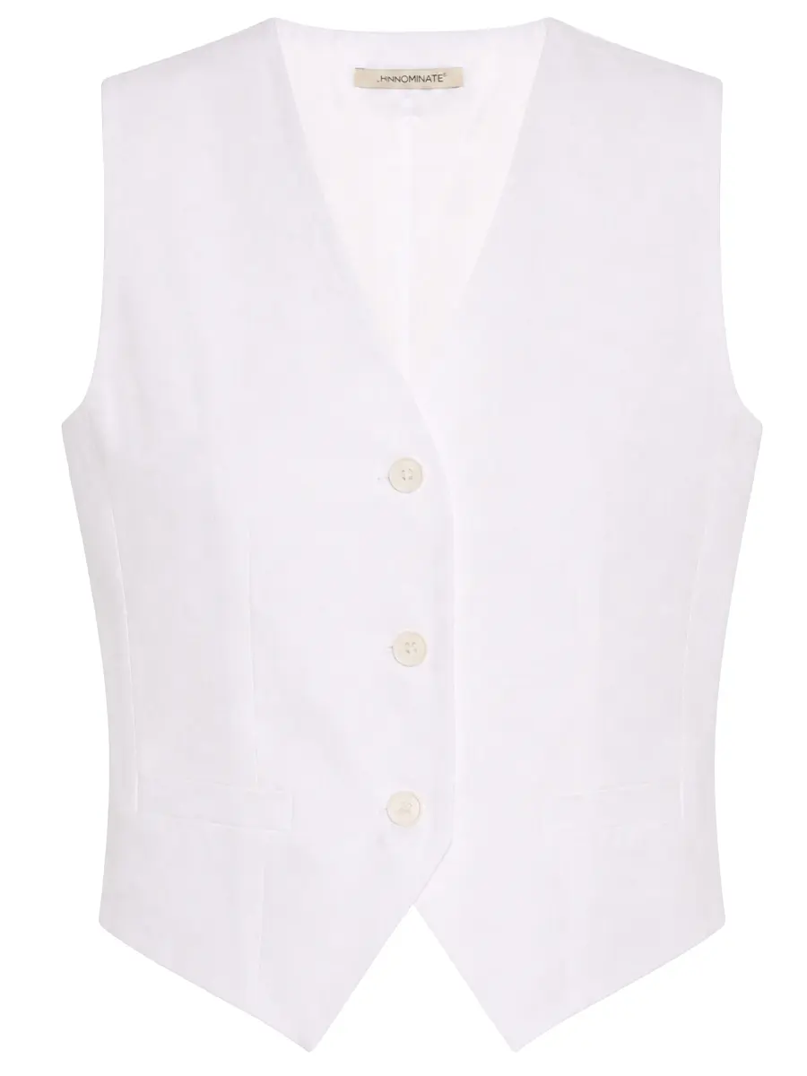 Жилет изо льна и вискозы HINNOMINATE HMABW02628 BIANCO Белый 