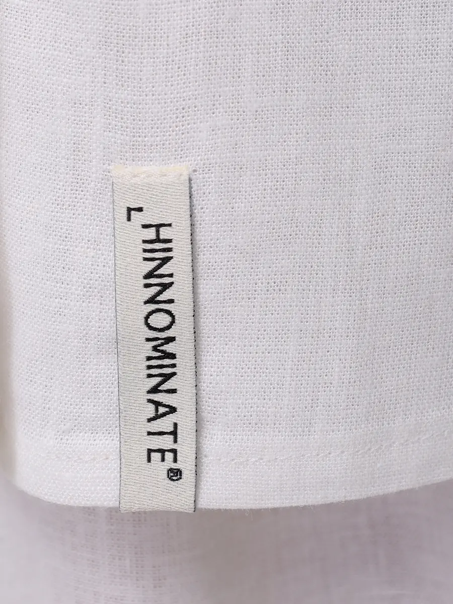 Рубашка изо льна и вискозы HINNOMINATE HMABW02631 BIANCO Белый  Фото 6