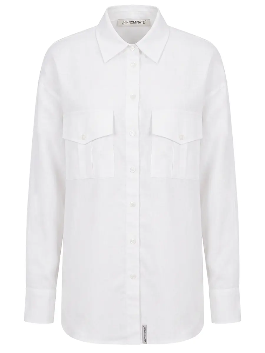 Рубашка изо льна и вискозы HINNOMINATE HMABW02631 BIANCO Белый 