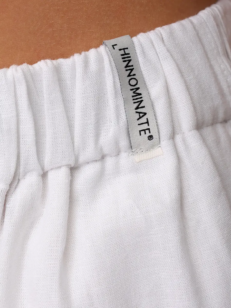 Брюки изо льна и вискозы HINNOMINATE HMABW02641 BIANCO Белый  Фото 6