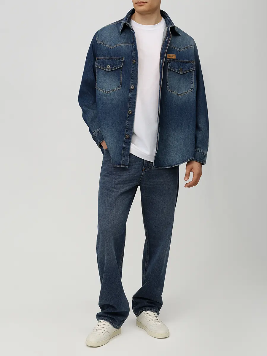 Футболка Slim Fit хлопковая BOSS 50468395/100 Белый  Фото 2