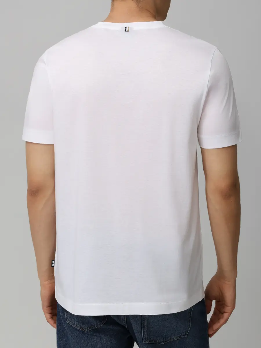 Футболка Slim Fit хлопковая BOSS 50468395/100 Белый  Фото 3