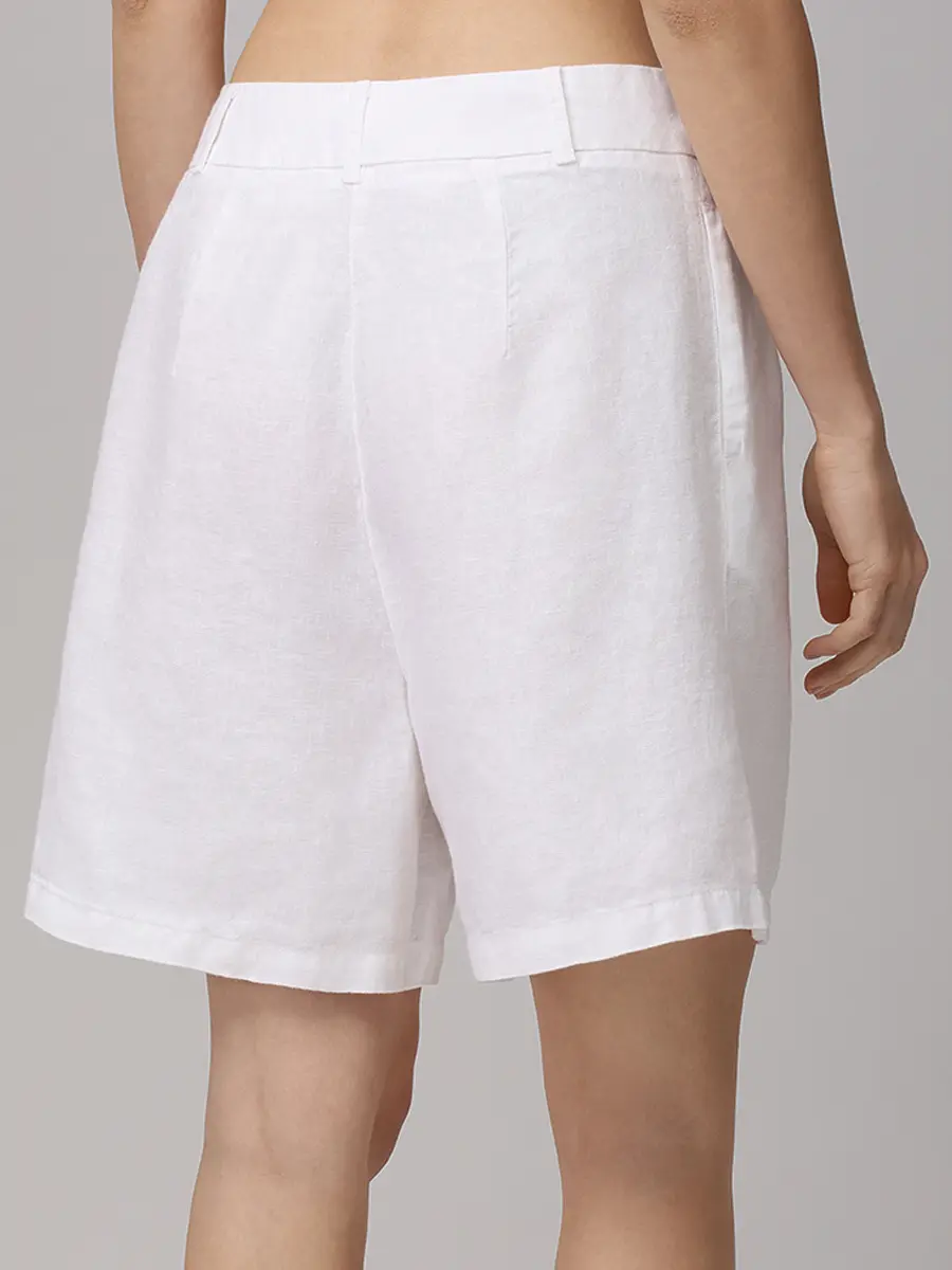 Шорты льняные 120% LINO 33ALIW29RS 0000476 050 Белый  Фото 3