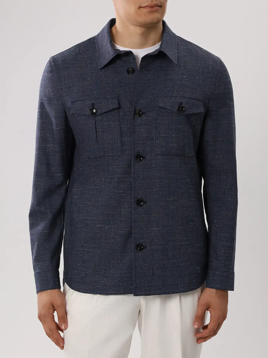 Рубашка шерстяная GENT'L MILANO 302037RS/6/SHIRT Синий  Фото 4