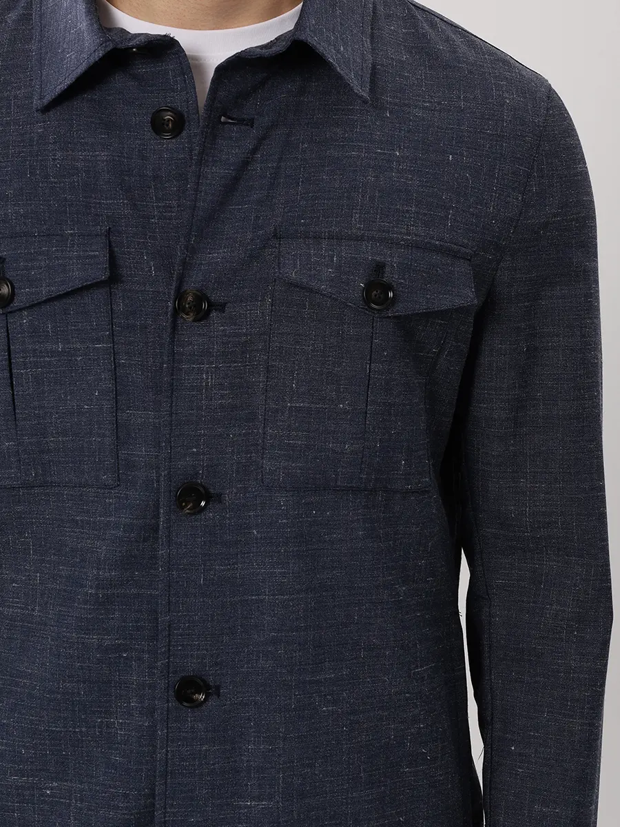 Рубашка шерстяная GENT'L MILANO 302037RS/6/SHIRT Синий  Фото 5