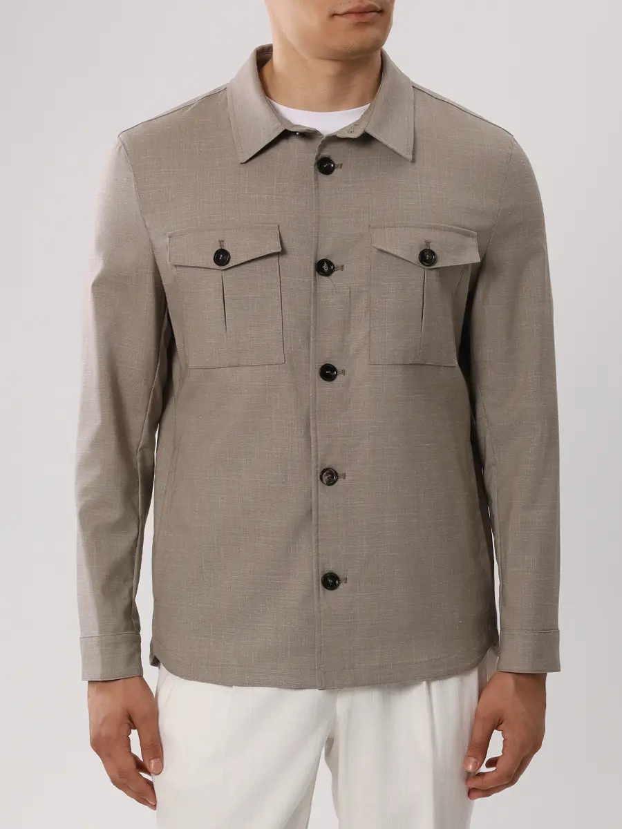 Рубашка шерстяная GENT'L MILANO 302037RS/2/SHIRT Бежевый  Фото 4