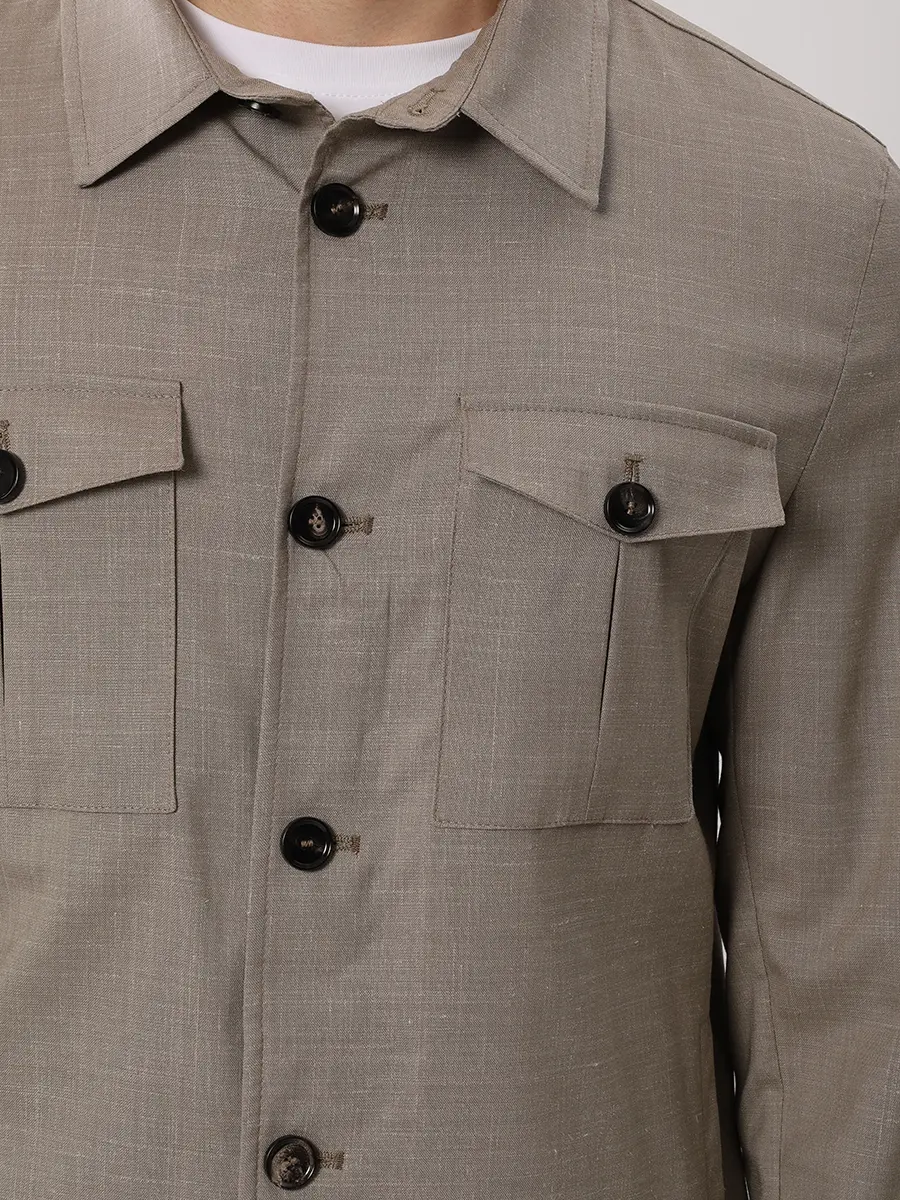 Рубашка шерстяная GENT'L MILANO 302037RS/2/SHIRT Бежевый  Фото 5