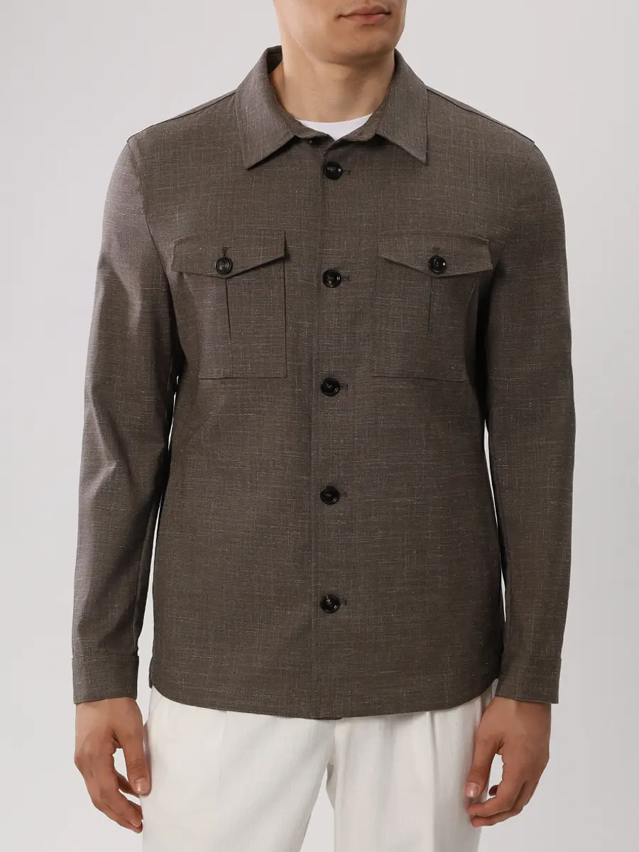 Рубашка шерстяная GENT'L MILANO 302037RS/4/SHIRT Коричневый  Фото 4