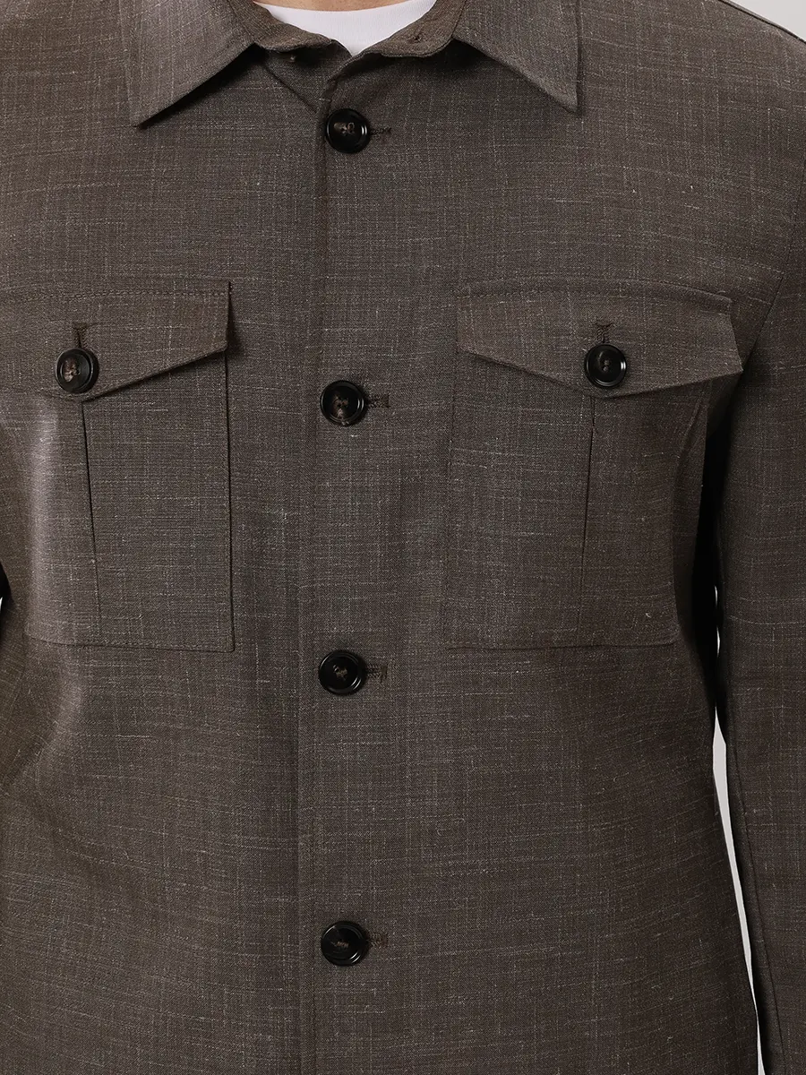 Рубашка шерстяная GENT'L MILANO 302037RS/4/SHIRT Коричневый  Фото 5