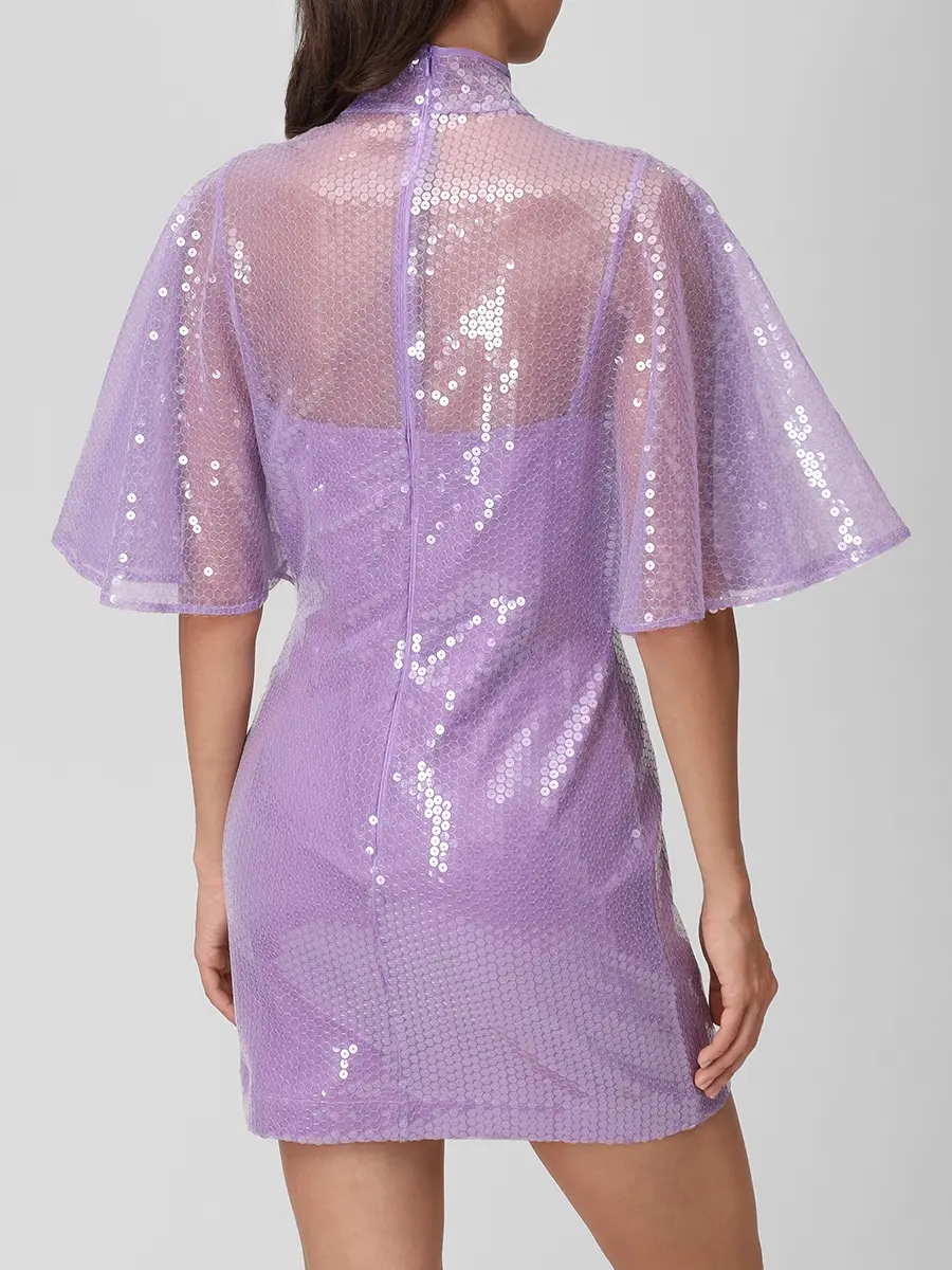 Платье с пайетками DAVID KOMA RE26DK83D/LILAC Фиолетовый  Фото 3