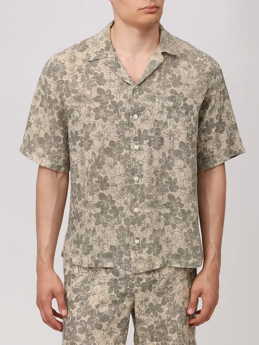 Костюм льняной 120% LINO 33ALIM19L3/33ALIM29R8-G448-000-000901 Бежевый  Фото 4
