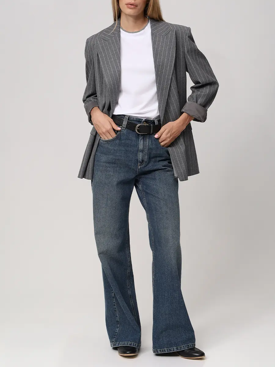 Футболка хлопковая BRUNELLO CUCINELLI M0T18BD200 C159 Белый  Фото 2