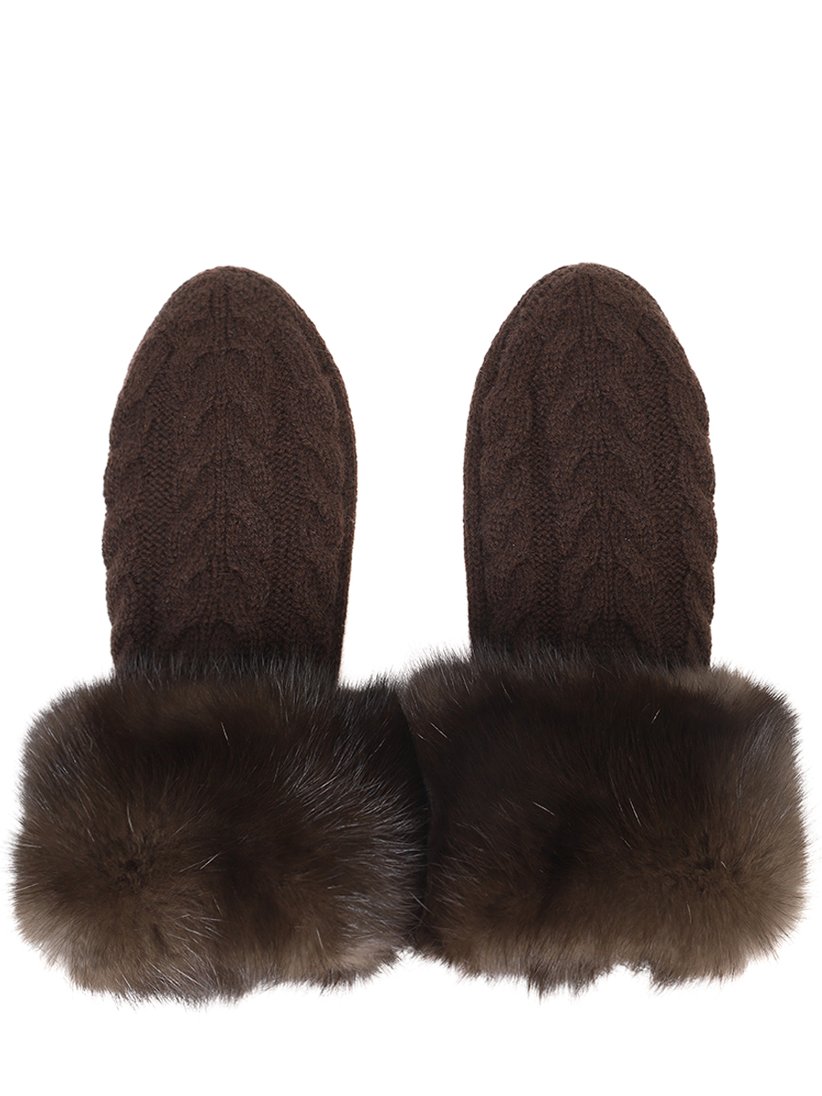 Варежки кашемировые с мехом соболя BLACK SABLE