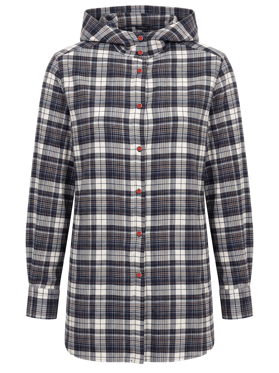 Рубашка фланелевая с капюшоном KITON
