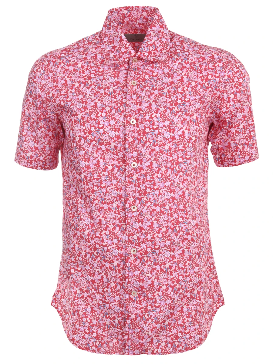 

Рубашка хлопковая Slim Fit, Красный, 00883/904-SLIM красн цветы