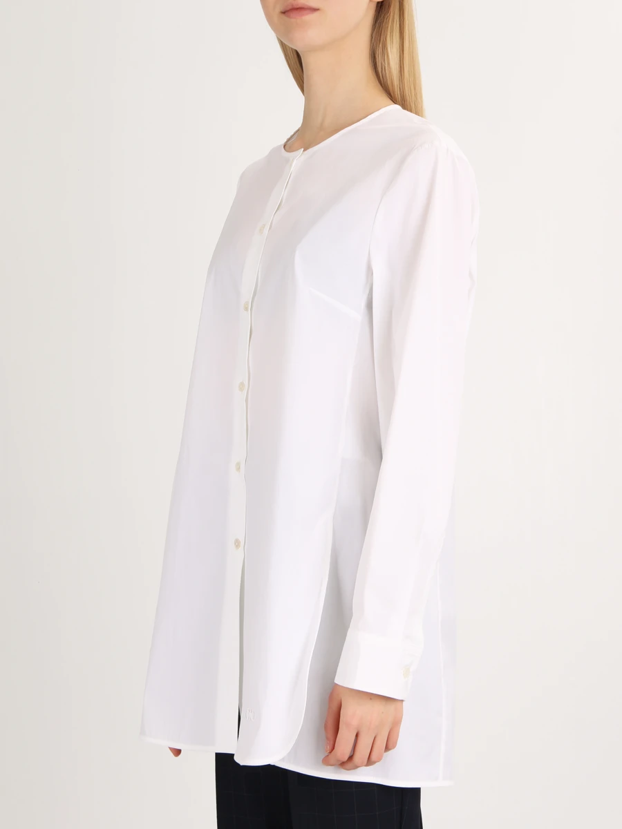 Блуза хлопковая S.FERRAGAMO 0661571 Белый, размер 44 - фото 2