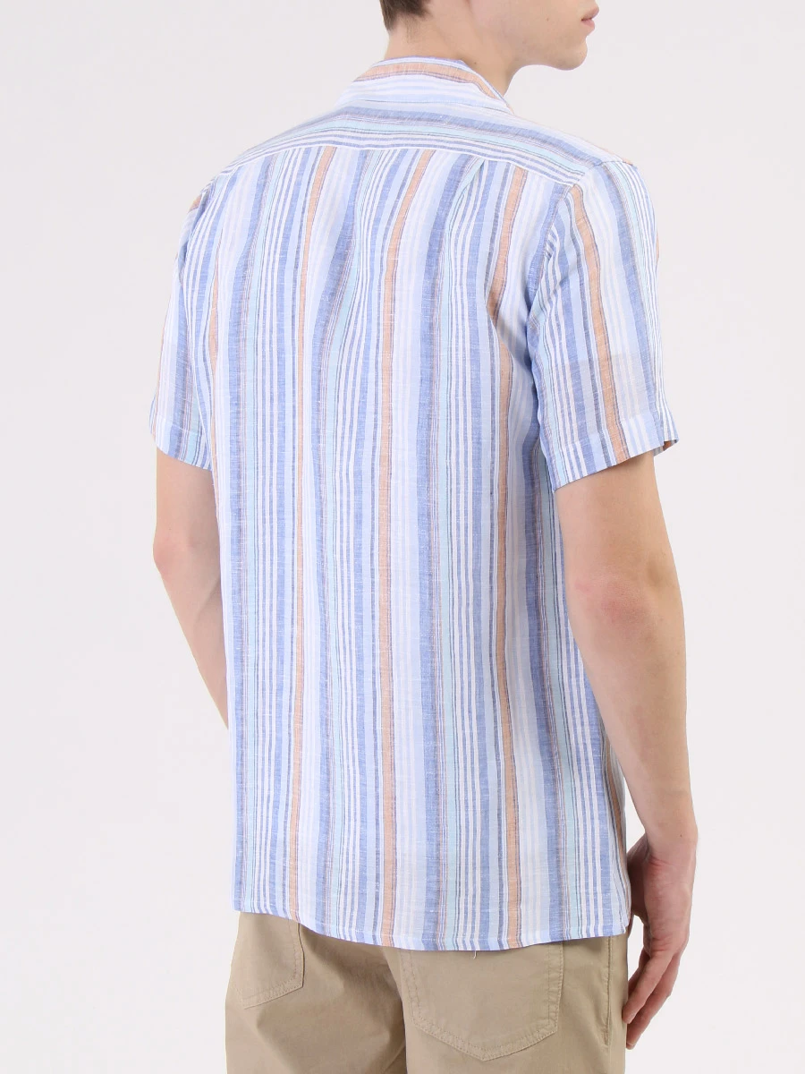 Рубашка льняная в полоску ETRO 1K518 6705 0250, размер 50, цвет голубой - фото 3