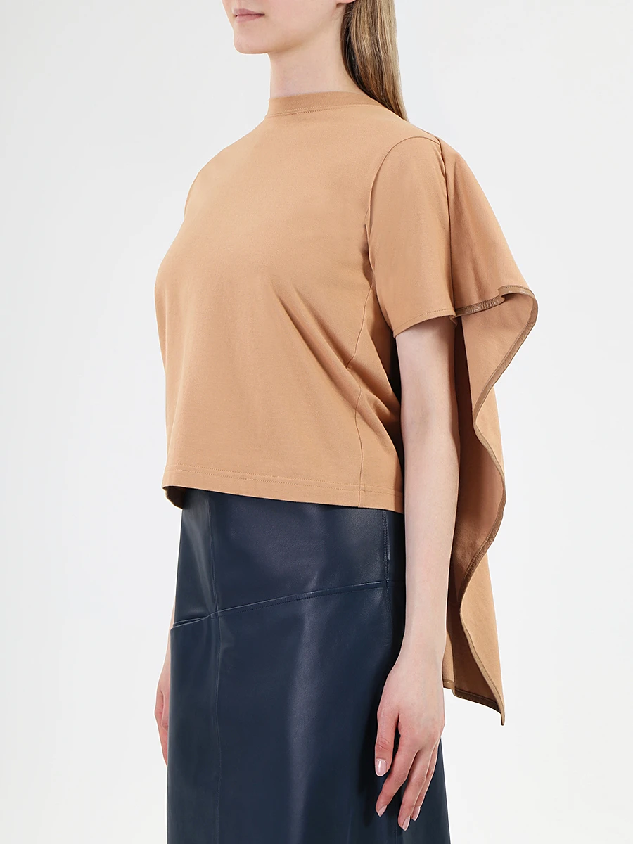 Футболка асимметричная CELINE 23fn0501b 28ta Бежевый  Фото 4