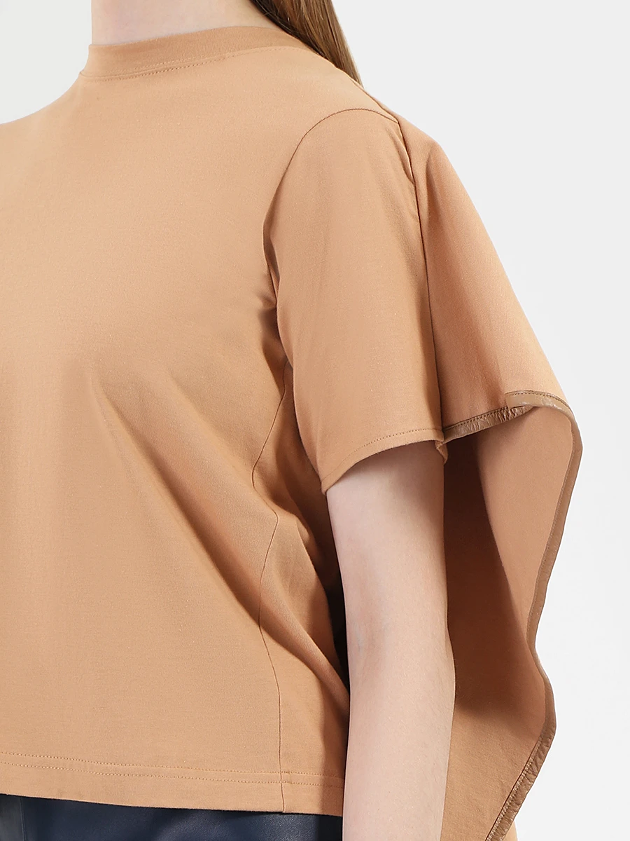Футболка асимметричная CELINE 23fn0501b 28ta Бежевый  Фото 5