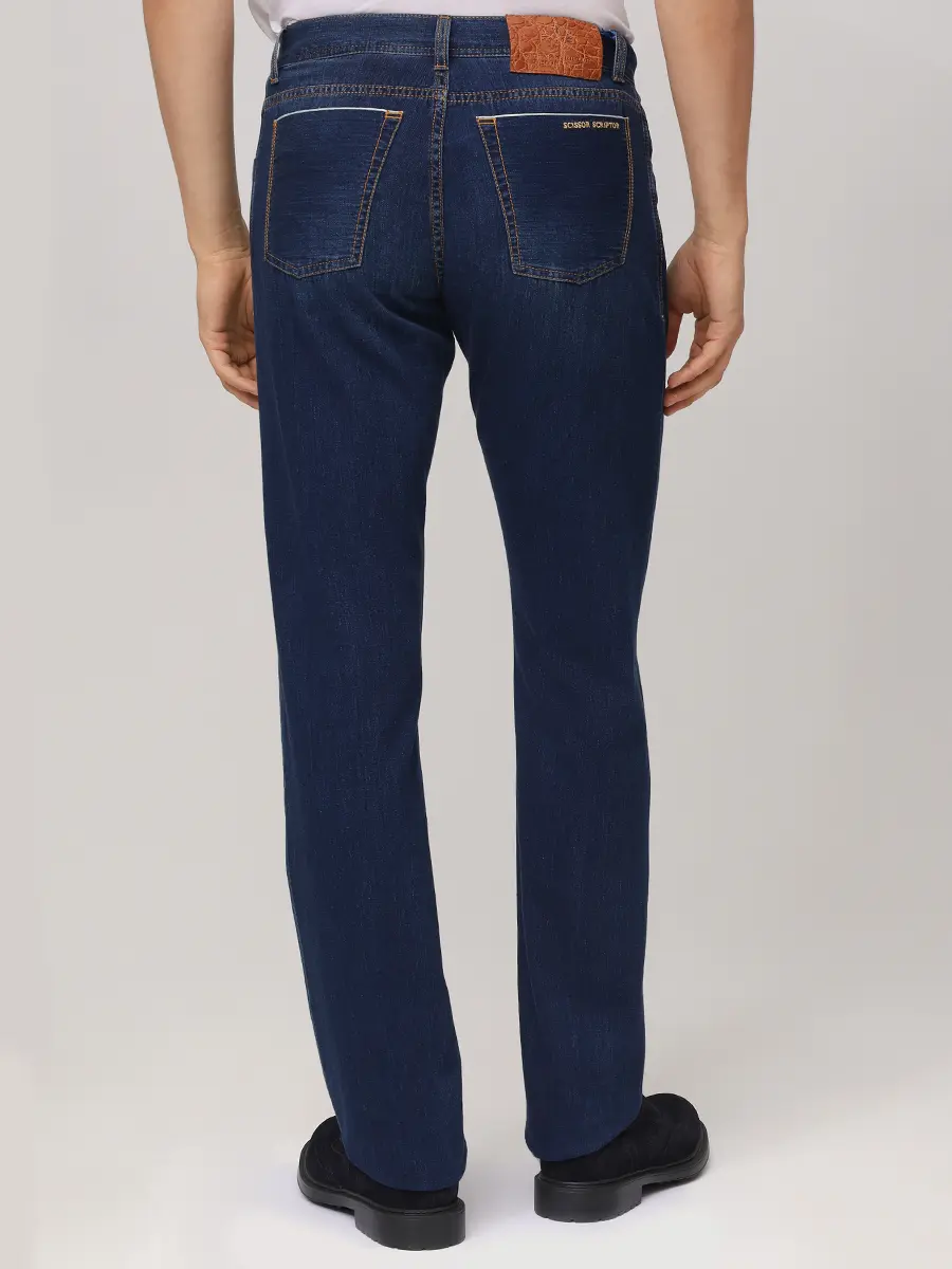 Джинсы Slim Fit хлопковые SCISSOR SCRIPTOR 57/164 Т.Синий/рыж Деним  Фото 3