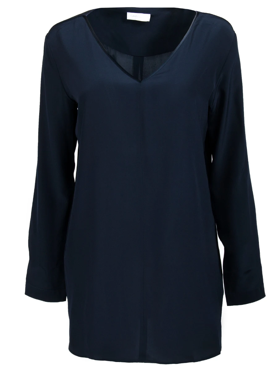 Шелковая блуза GRAN  SASSO 61238/52732 Темно-Синий, размер 48 61238/52732 Темно-Синий - фото 1