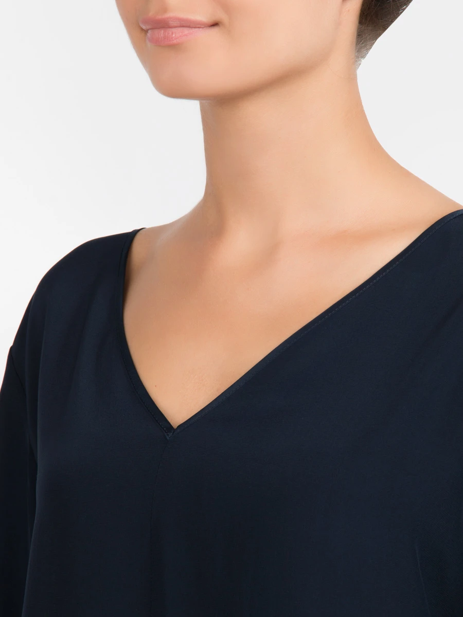 Шелковая блуза GRAN  SASSO 61238/52732 Темно-Синий, размер 48 61238/52732 Темно-Синий - фото 4